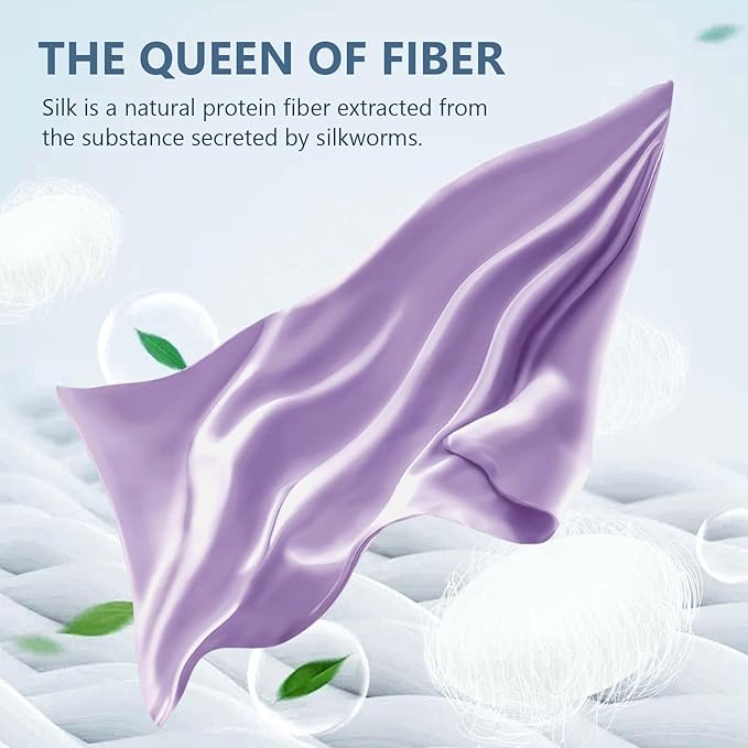 Silk Pillow Cases Queen Size 100% Mulberry Silk Pillowcase for Hair and Skin 22 Momme Both Side Grade 6A Silk Cooling Soft Breathable 20 x 30 Inches with Hidden Zipper 1PC, Lavender