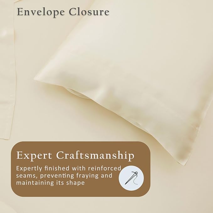 TOSMO Luxury Pillow Case Set of 2 - Cooling Viscose Derived from Bamboo, Oeko-TEX, Breathabl Silky Soft Pillow Cases with Envelope Closure (King / 20x36, Vanilla Yellow)