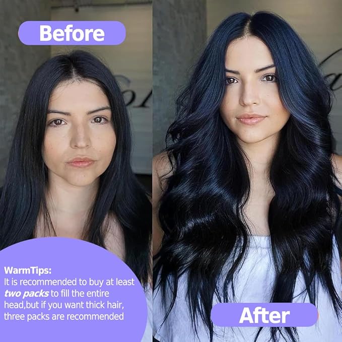 Seamless Clip In Hair Extensions Real Human Hair Straight 8Pcs 120g Hair Extensions Clip In Brazilian Human Hair Extensions PU Skin Weft with 18Clips 22inch Natural Black
