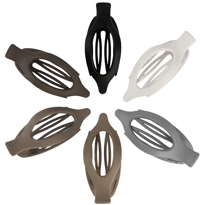 Flat Hair Clips for Women - 6 PCS French Flat Claw Clips Medium Hair Clips for Girls Large Hair Claw Clips for Thick or Thin Hair Strong Hold No Slip Hair Accessories for women (Regular)