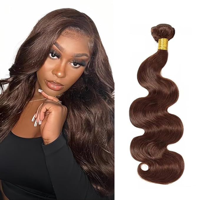32 Inch Brown Body Wave Bundles Human Hair Color 4 Bundles Niegmeag Virgin Remy Chocolate Brown Body Wave Bundle Double Weft Hair Weave Dark Brown Color