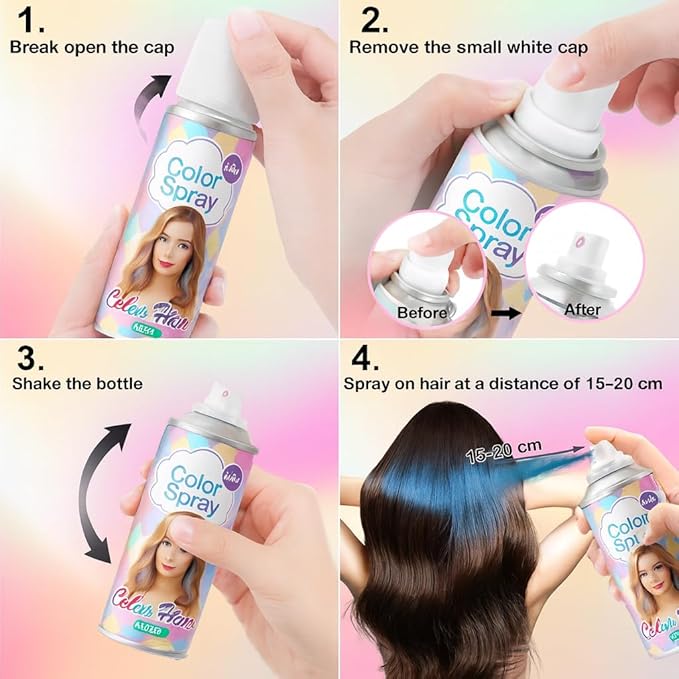 Red Temporary Hair Color Spray for Women Kids Men, Washable, One Time Use Hair Spray, Bold Vibrant Shade for Cosplay, Halloween, Party, DIY Hair Looks & Festivals