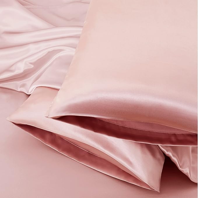 Aormenzy Satin Body Pillow Cover Set of 2, 20x54 Inches Champagne Case for Adults, Silky Soft & Cooling Pillowcase With Envelope Closure