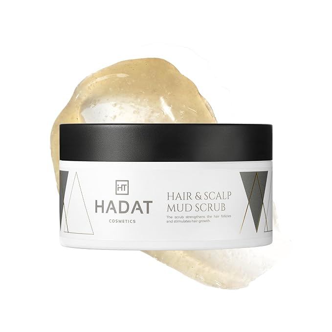 HADAT Hair & Scalp Mud Scrub – Dead Sea Mineral Exfoliator Made in Israel - Deep Cleansing Treatment - Professional Spa Quality - Exfoliating Scalp Scrub - Pre-Shampoo Care, 10.14 Fl Oz