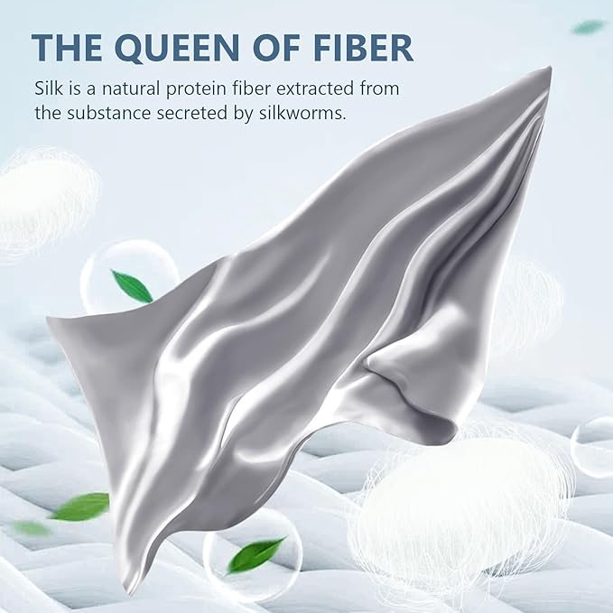 Silk Pillow Cases Queen Size 100% Mulberry Silk Pillowcase for Hair and Skin 22 Momme Both Side Grade 6A Silk Cooling Soft Breathable 20 x 30 Inches with Hidden Zipper 1PC, Grey