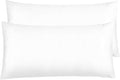 NTBAY Zippered Satin Pillow Cases for Hair and Skin, Luxury King Hidden Zipper Pillowcases Set of 2, 20x36 Inches, Pure White