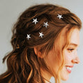 Unicra Gold Hair Pins Star Hair Clips Bridal Wedding Hair Accessories for Women and Girls Pack of 5 (Silver)
