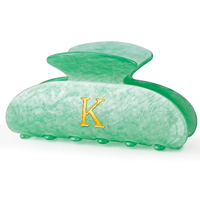 Christmas Gifts for Teenage Girls Stocking Stuffers for Teen Girl | Claw Clip Initial Hair Clips | Personalized Hair Claws | 8 9 10 11 12 13 14 15 16 Years Old Girl Gift Trendy Stuff - Green,K