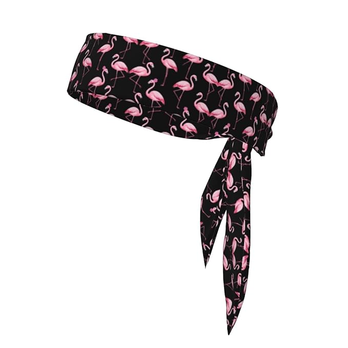 Boys Girls Pink Flamingos Lovers Sports Sweat Bands Boho Style Beauty Skinny Hair Band Headdress for Sports Fitness Shower