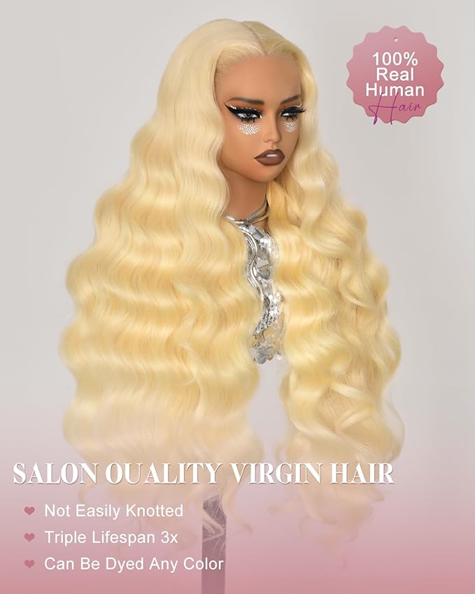 30 Inch Wear And Go Glueless 613 9x6 HD lace front wig Human Hair Pre Plucked Pre Cut For Beginners Human Hair 180% Density Body Wave Lace Front Wigs No Glue Pre Cut 3 Seconds To Wear Glueless Wig