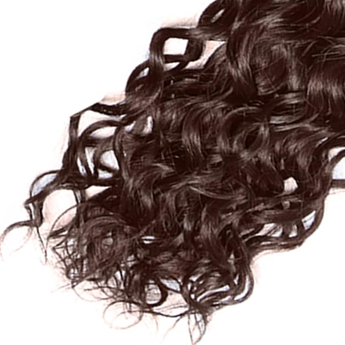 Chocolate Brown Bundles Human Hair Color 4 Water Wave Bundles Niegmeag Brazilian Virgin Remy Hair Single Bundle 16 Inch Double Weft Brown Wet and Wavy Bundle Hair Weave 100g