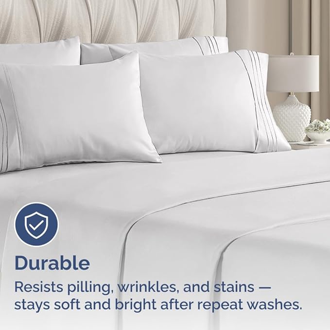 King Pillow Cases Set of 6 - Ultra Soft Hotel Quality Pillowcase Covers - Comfy, Cozy & Wrinkle Free - Shrink, Stain and Fade Resistant - Machine Washable Pillow Protectors - 6 Piece Set - French Grey