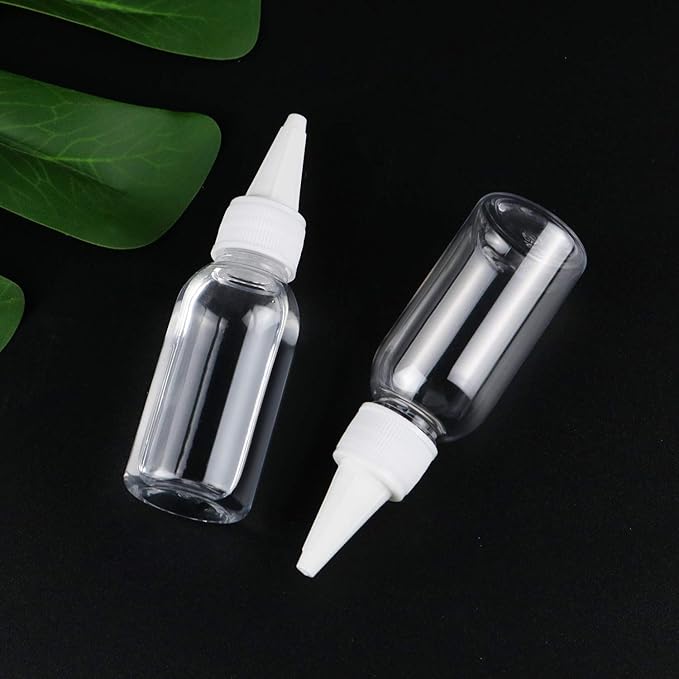 TRENDBOX 1oz / 30ml Plastic Bottle Pointed Mouth Top Cap for Essential Oils, Liquid - 12 Pack