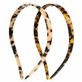 2 Pack Headbands for Eyewear Comfortable Acetic Acid Hairband No Pressure Fashion Skinny Headbands(Tortoise,Amber)