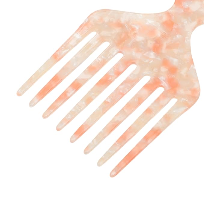 VOCOSTE Hair Picks for Curly Hair, Gentle Detangling Wide Tooth Comb, Afro Pick, Hair Pick Comb, Hangable Hair Styling Tool for Hair Care, Orange