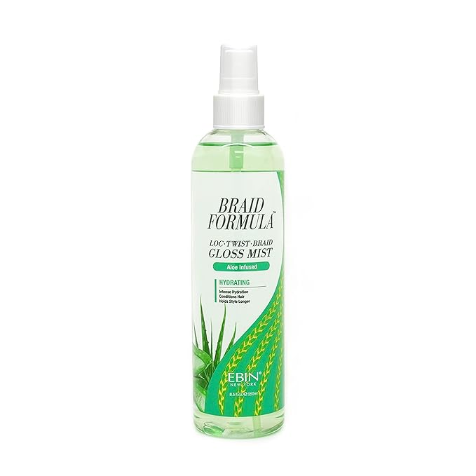 EBIN NEW YORK Braid Formula Loc Twist Braid Gloss Mist - Aloe Infused, Hydrating, Moisturizing, Scalp Hair mist, Itch relief, refresh, cooling, Scalp treatment, shine spray