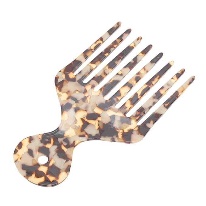 VOCOSTE Hair Picks for Curly Hair, Gentle Detangling Wide Tooth Comb, Afro Pick, Hair Pick Comb, Hangable Hair Styling Tool for Hair Care, Light Brown
