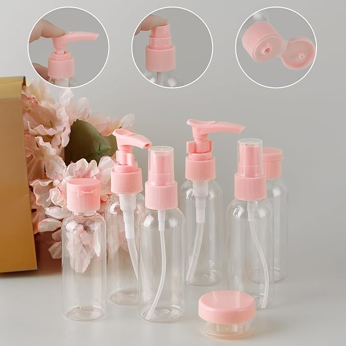 Travel Size Bottles for Toiletries 25Pack TSA Approved Toiletry Bottles Leak Proof Travel Kit with Clear Toiletry Bag Lotion Skincare Shampoo Cosmetic Container