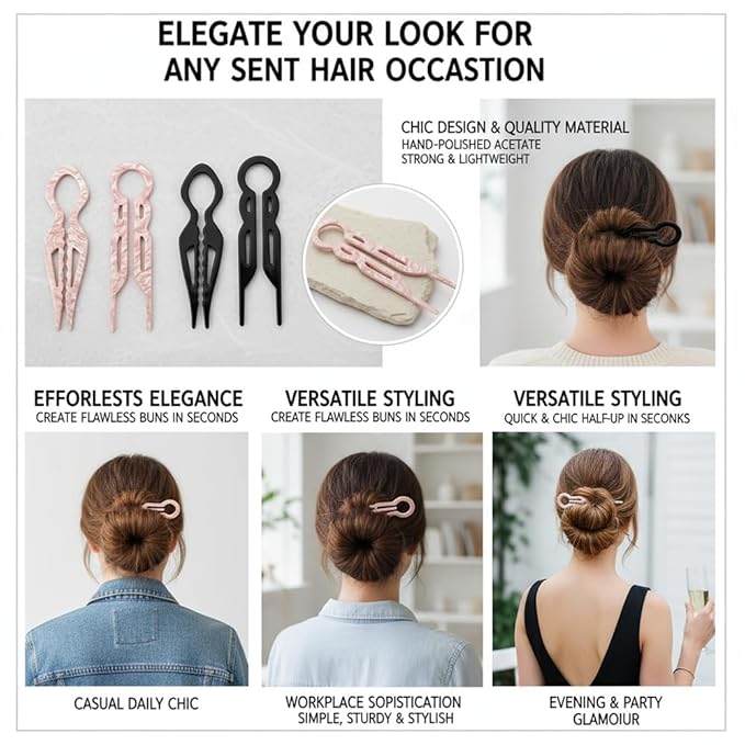 4PCS Professional Hair Styling Clips, Strong Hold Design, Black, Premium Quality, Long-Lasting Grip, Effortless Styling, Secure Sectioning
