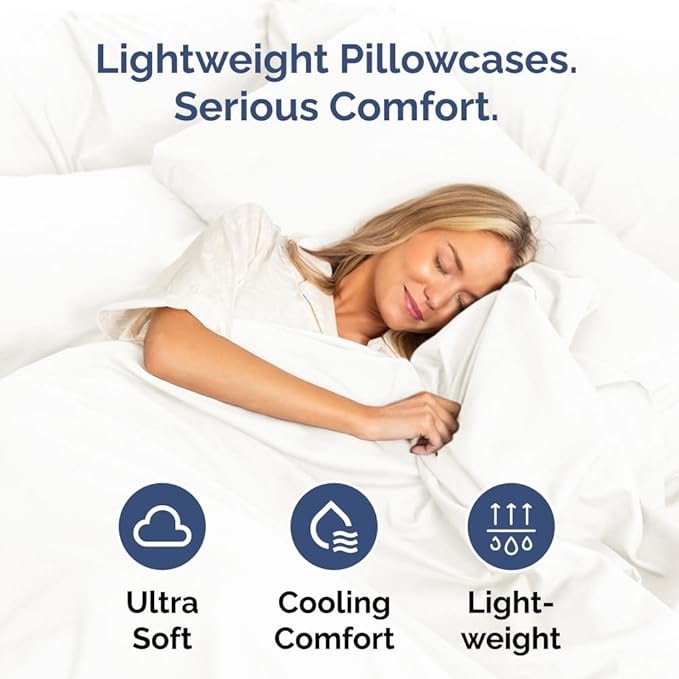 Queen Pillow Cases - 2 Pack - Super Soft Pillowcase Covers - Envelope Enclosure - Hotel Quality Pillow Protectors - Wrinkle Free, Fade & Stain Resistant - Machine Washable - 20" x 30" (Antique White)
