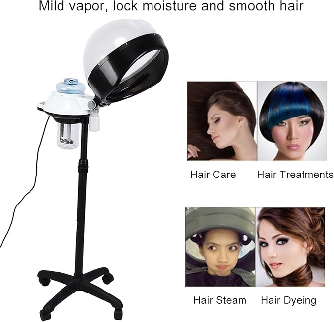 Hair Steamer Salon Spa Hooded Steamer with 0-30 Min Timer Auto Shutoff for Hair Coloring Perming Conditioning Dyeing Care