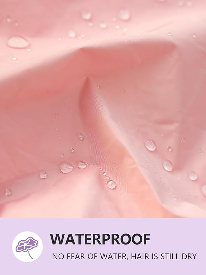 Years calm Reusable Waterproof Shower Caps for Women, Hair Caps for Showers, Double-Layer Elastic Design, for All Hairstyles, Travel-Friendly (pink)