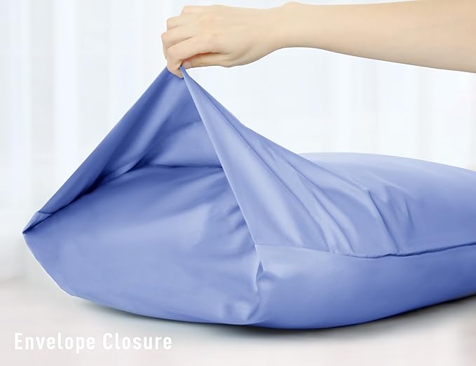 Sunflower Body Pillowcase 100% Cotton Long Pillow Cover/Case Envelope Closure 1 Pack, 21×54 inches Purplish Blue, Soft and Breathable