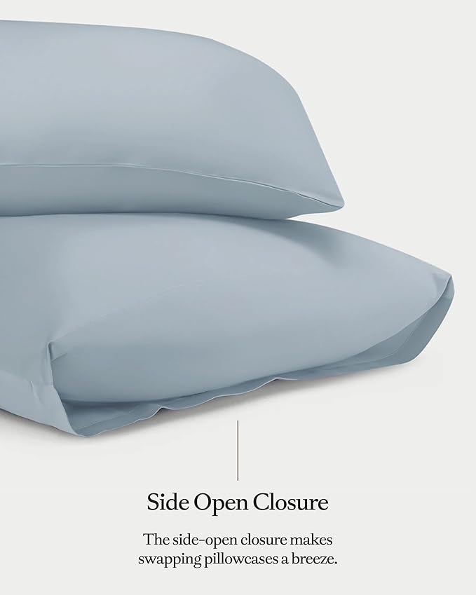 Cozy Earth Standard Pillowcases Set of 2 - Made of 100% Viscose from Bamboo, Ultra-Soft & Luxury, Woven from Naturally Breathable & Lightweight Fabric - Shore