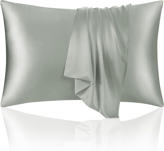 ECOSA Luxurious 30 Momme 100% Mulberry Silk Pillowcase (50x70cm) – 6A Grade Charmeuse Weave, Oeko-TEX® Certified – Frizz-Free Hair & Wrinkle-Free Skin (Glacial Green)