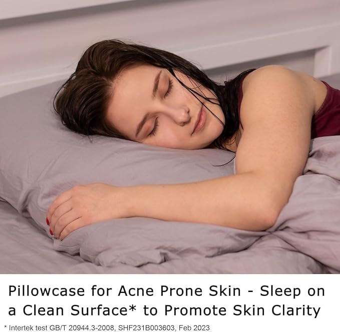 Anti Acne Pillowcase - King Size 20"x36" with Zipper, Premium 75% Viscose Derived from Bamboo, 25% Modal Blend, Beige, 1 Piece - Cooling Silky Satin Pillow Case - Oeko-TEX Certified