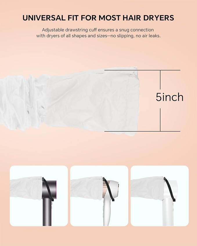 Hair Dryer Bonnet Attachment – 28.5" XL Hooded Dryer Cap for Faster Drying & Deep Conditioning, Extra-Large Space Fits Thick, Curly Hair & Styling Tools (Silver, Extra Large)