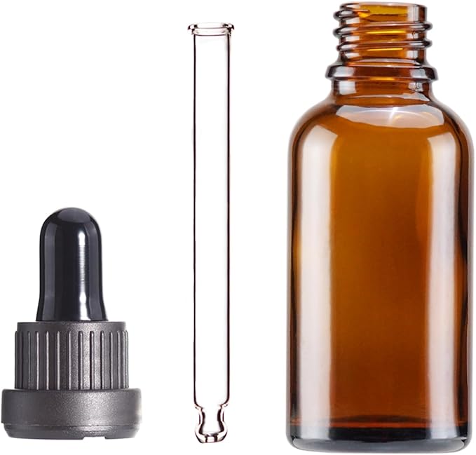 YIZHAO Amber Glass Dropper Bottle 1oz, Tincture Bottles with Glass Dropper, for Essential Oils, Aromatherapy, Cosmetic, Laboratory, Pharmacy, Liquids, Travel –24 Pcs