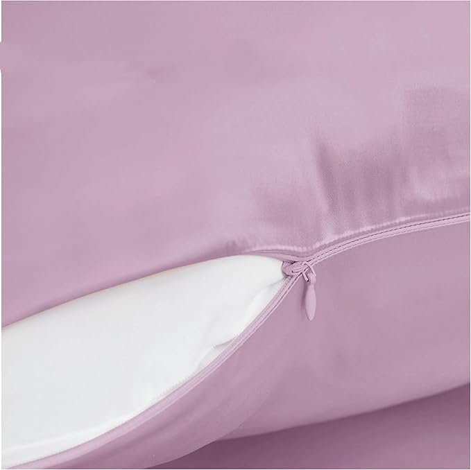 Mulberry Silk Pillowcase King Size Lavender Luxury Made in USA, Premium Silk Pillow Cases Purple for Hair and Face, Real 22 Momme, Anti Aging, 1 Pc 20"x36" (King, Purple)