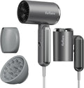 Hair Dryer 1800W Ionic Fast-Drying with Diffuser & Concentrator Nozzle for Curly Hair, Mini Blow Dryer with Compact Design, Foldable, Lightweight, Portable for Home & Travel