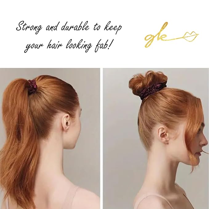 Silk Scrunchies for Women No Damage Mulberry Silk No Slip 4 Pack-Elastic Ponytail Girls Hair Ties | Skinny Hair Ties for Thin Thick Wavy or Curly Hair | No Crease for Sleep and Sports (4, Everyday)