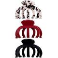Extra Large Octopus Hair Clips for Women - Cute Cherry Red Octopus Claw Clips for Thick Hair, Non-slip Strong Hold Jaw Unbreakable Jumbo Hair Clamps Accessories (Red Black Tortoise Shell)