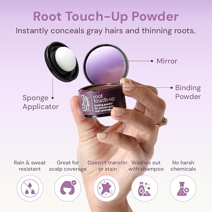 Style Edit Root Touch Up Powder, to Cover Up Dark Roots and Grays Between Salon Visits, Water Resistant, Non-Sticky, Compact And Mess-Free, Light Blonde Hair Color (Pack of 3)
