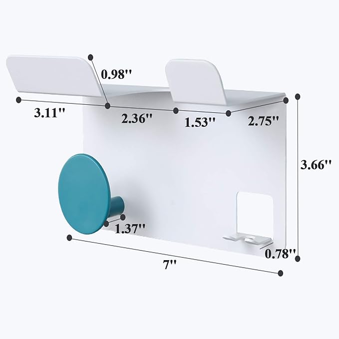 Hair Dryer Stand Holder Wall Mounted, New Upgrade Punching Or Nails-Free Glue Two Ways Blow Dryer Holder Rack Organizer for Dyson Supersonic Hair Dryer(White+Blue)