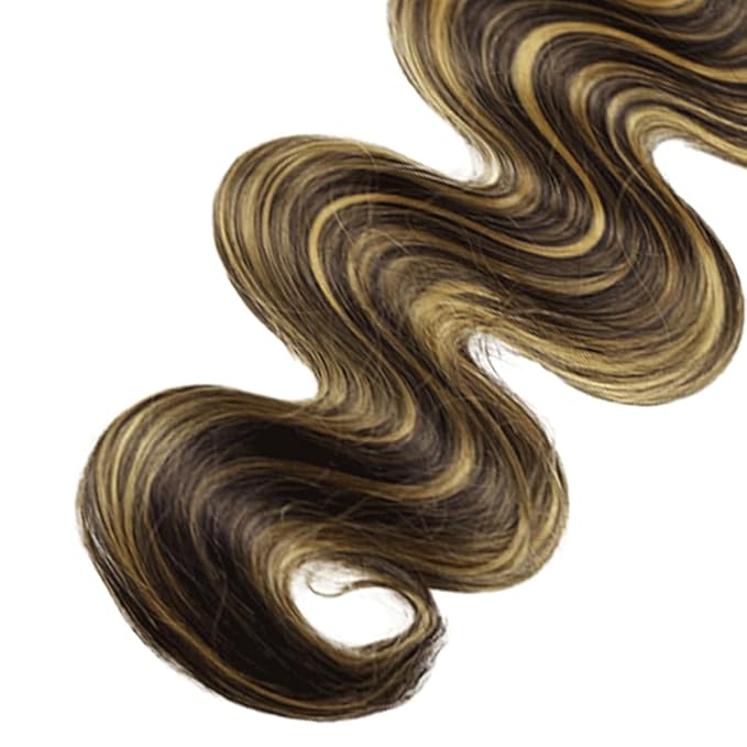 Highlight Bundles Human Hair Blonde Body Wave Bundles 26 Inch Niegmeag Brazilian Virgin Soft and Silky Remy Hair Extensions 2 Tone Black and Honey Blonde Bundle