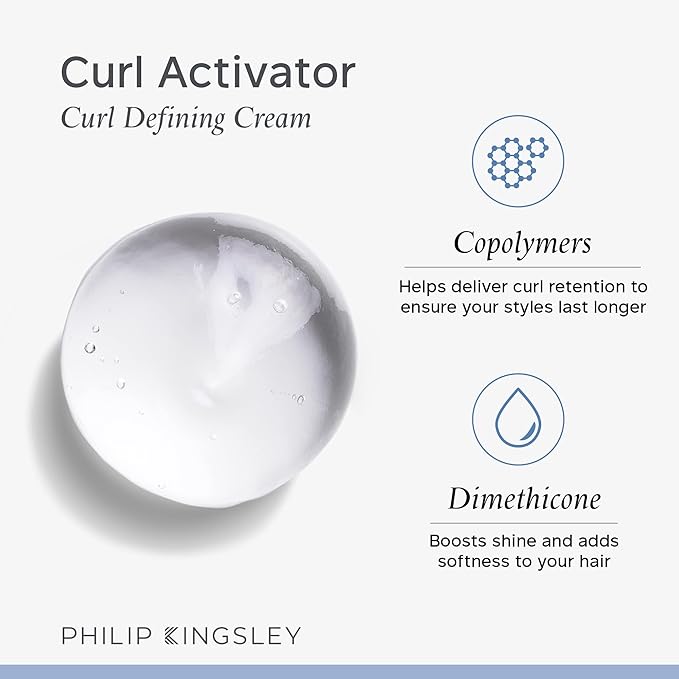PHILIP KINGSLEY | Curl Activator | Curl Defining and Enhancing Gel | For Curly and Wavy Hair types | Natural Curl Enhancer Styling Product with Medium Hold | 3.3oz