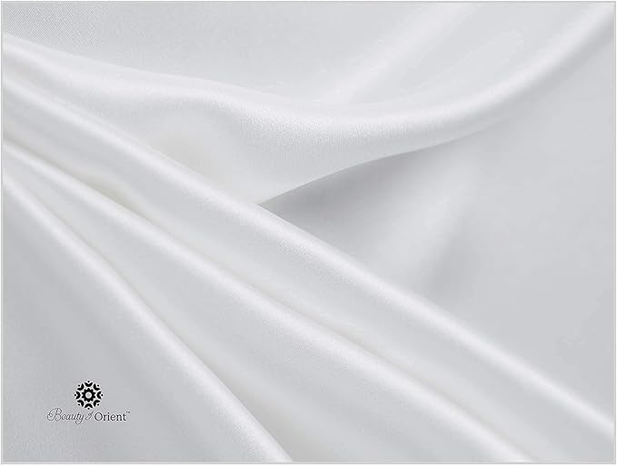 25 Momme Premium Mulberry Silk Pillowcase for Hair and Skin | Handcrafted Hypoallergenic & Anti-Acne White Silk Pillow Cases with Zipper | Queen - 20" x 30", Natural Undyed White
