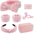 Skincare Face Wash Spa Headband and Wristband Set Top Knotted Headbands Big Hair Claw Clips Butterfly Hair Accessories Quilted Makeup Bag Blank Cards Gifts for Women and Teen Girl Gifts Trendy Stuff