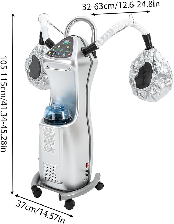 650W Ozone Hair Steamer Machine, Adjustable Height Hooded Heating Steamers w/Brake Wheels, Multifunctional Treatment-Heated Micro Mist Steamer for Home Salon Spa