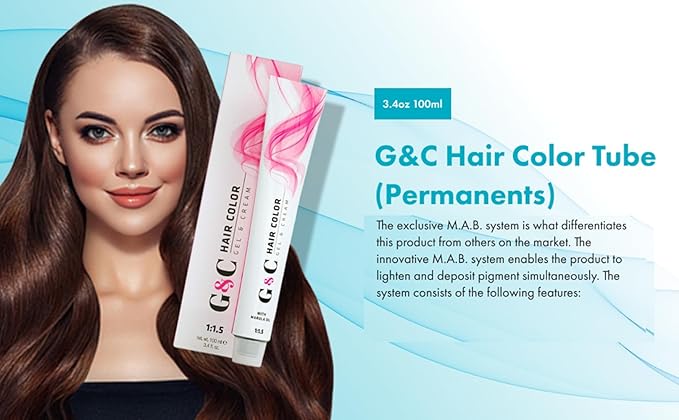 Hair Bar NYC Professional Permanent Hair Colors 5.1/5.A Light Brown Ash, Intense & Bright Color Long-Lasting, Fade-Resistant for Shiny Hair, Soft to Touch 3.4oz 100ml Made in Italy