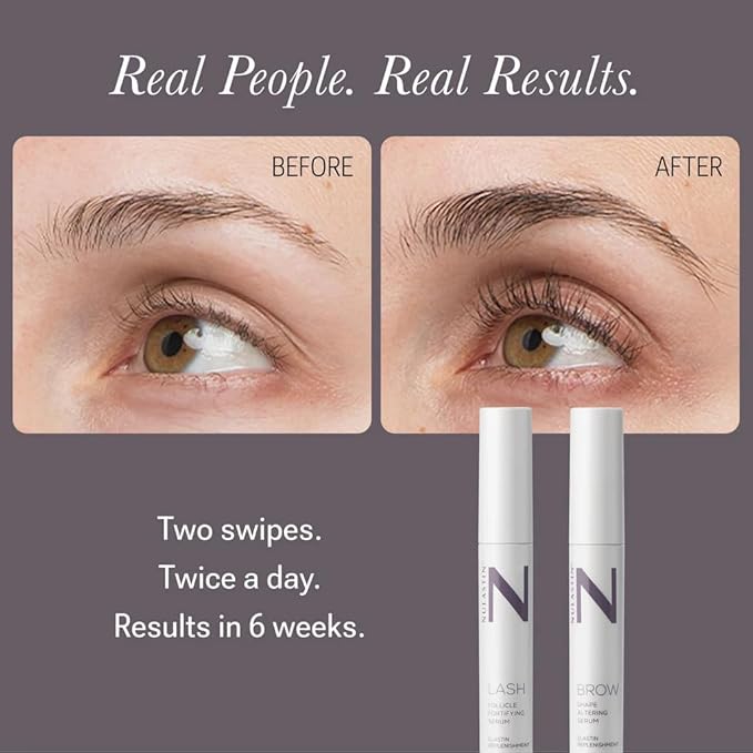 NULASTIN Solution Serum System - Lash Serum (0.1 Fl Oz), Scalp Treatment (1.7 Oz) + Brow Serum (0.1 Fl Oz) - Travel Gift Set for Fuller Lashes, Thicker Hair & Defined Brows (3 Count)