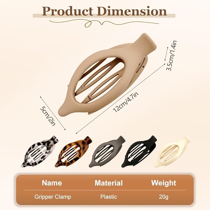 Flat Hair Clips for Women, French Hair Claw Clips for Thick, Thin, Long & Short Hair, Duck Billed Clips, No-Slip Grip Hair Styling Accessories for Women Girls Daily Use (MixB 3PCS)