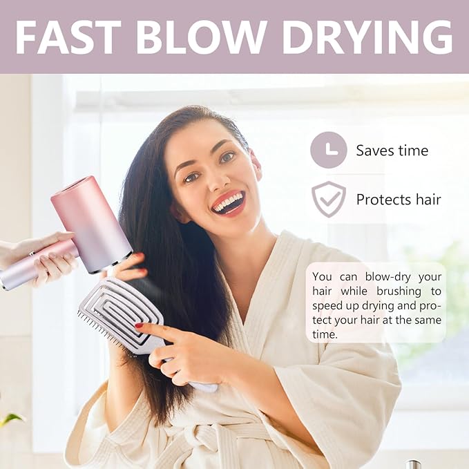 Detangling Brush, Dry and Wet Vented Detangler Hair Brush for Women and Men, Professional Paddle Curved Styling Hairbrush, Beige