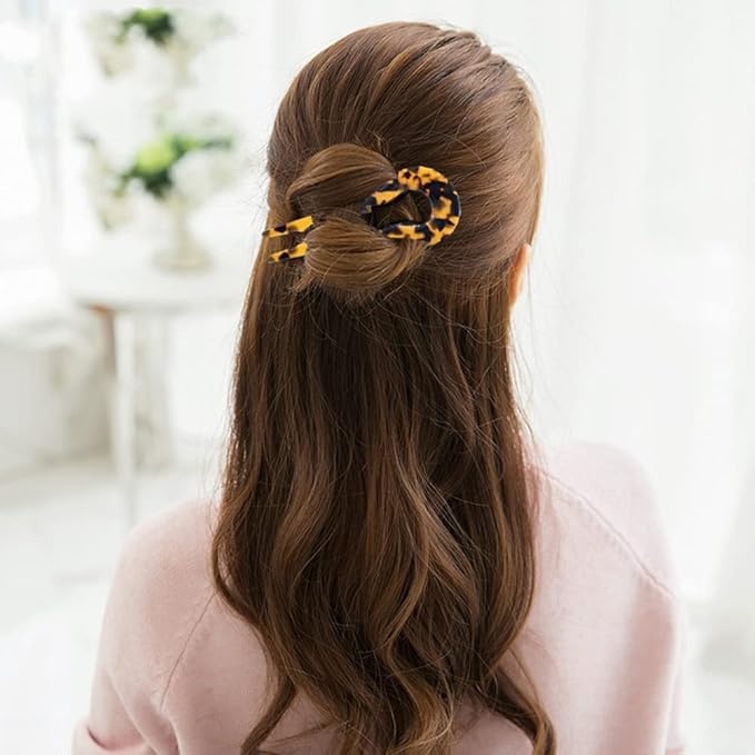 French Hair Pins Tortoise Shell French Hair Forks U Shaped French Pins 2 Prong Hair Sticks Acetate Chignon Pin for Women Hairstyle Accessories 2 Pack
