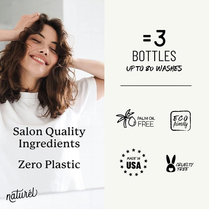 Naturel Soothe Dandruff Conditioner Bar, Conditioner for Dry Scalp or Dandruff, Peppermint Oil, Tea Tree Oil & Lime Oil, Vegan, Zero Waste, Cruelty Free, Made in USA