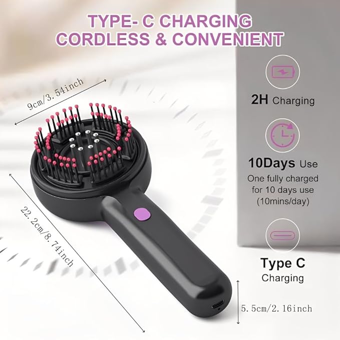 Electric Hair Massager Comb, Multi-Function Scalp Massager Brush for Hairs Care, Hair Scalp Massager Comb with Oil Applicator, Scalp Massager for Home Relaxation and Travel Use